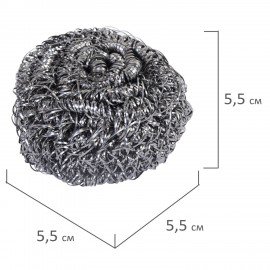 Губка (мочалка) металлическая спиральная 15 грамм, для посуды, гриля, плиты, LAIMA, 700061