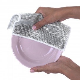 Тряпки салфетки металлизированный эффект скрабер 20 х 20 см КОМПЛЕКТ 10 штук, посуда, уборка, LAIMA, 700065