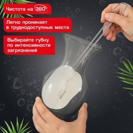 Ершик металлический 32 см кухонный для мытья бутылок и термосов, ДВЕ ГУБКИ в комплекте, LAIMA, 700066