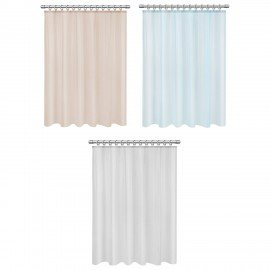 Шторка для ванной PEVA, 180х180см, кольца в комплекте, 3 цвета ассорти (белый,голубой,коричневый), WBZ, 700067