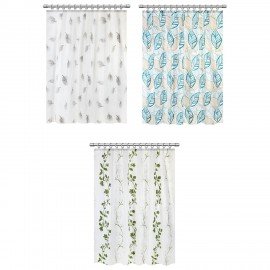 Шторка для ванной PEVA, 180х180см, кольца в комплекте, 3 дизайна ассорти, РАСТЕНИЯ, PRIMILA, 700076