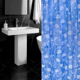 Шторка для ванной ПОЛИЭСТЕР, 180х180см, кольца в комплекте, МОРЕ, PRIMILA, 700077