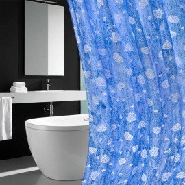 Шторка для ванной ПОЛИЭСТЕР, 180х180см, кольца в комплекте, МОРЕ, PRIMILA, 700077
