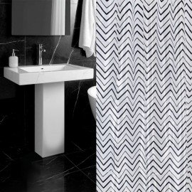 Шторка для ванной ПОЛИЭСТЕР, 180х180см, кольца в комплекте, УЗОРЫ, PRIMILA, 700078