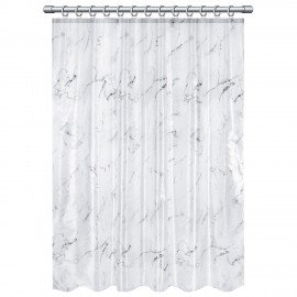 Шторка для ванной ПОЛИЭСТЕР, 180х180см, кольца в комплекте, БЕЛЫЙ МРАМОР, PRIMILA, 700079