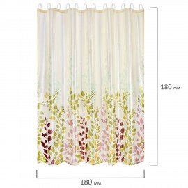 Шторка для ванной ПОЛИЭСТЕР, 180х180см, кольца в комплекте, ФЛОРА, PRIMILA, 700080