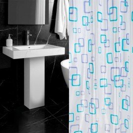 Шторка для ванной ПОЛИЭСТЕР, 180х180см, кольца в комплекте, ФИГУРЫ, PRIMILA, 700081