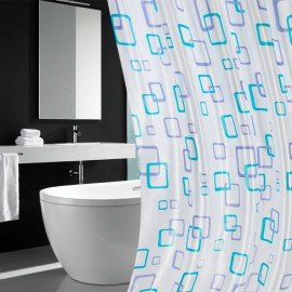 Шторка для ванной ПОЛИЭСТЕР, 180х180см, кольца в комплекте, ФИГУРЫ, PRIMILA, 700081