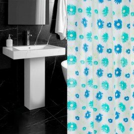 Шторка для ванной ПОЛИЭСТЕР, 180х200см, кольца в комплекте, ЦВЕТЫ, PRIMILA, 700082