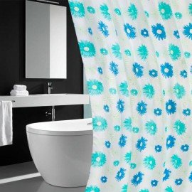 Шторка для ванной ПОЛИЭСТЕР, 180х200см, кольца в комплекте, ЦВЕТЫ, PRIMILA, 700082