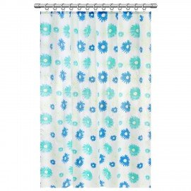 Шторка для ванной ПОЛИЭСТЕР, 180х200см, кольца в комплекте, ЦВЕТЫ, PRIMILA, 700082