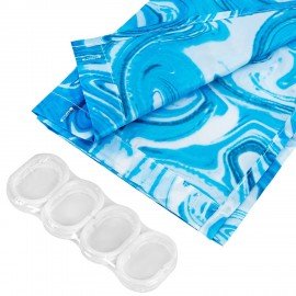 Шторка для ванной ПОЛИЭСТЕР, 180х200см, кольца в комплекте, ГОЛУБОЙ МРАМОР, PRIMILA, 700083