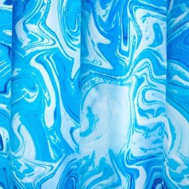 Шторка для ванной ПОЛИЭСТЕР, 180х200см, кольца в комплекте, ГОЛУБОЙ МРАМОР, PRIMILA, 700083