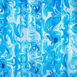 Шторка для ванной ПОЛИЭСТЕР, 180х200см, кольца в комплекте, ГОЛУБОЙ МРАМОР, PRIMILA, 700083