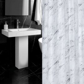 Шторка для ванной ПОЛИЭСТЕР, 180х200см, кольца в комплекте, МРАМОР, PRIMILA, 700084