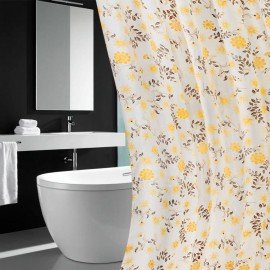Шторка для ванной ПОЛИЭСТЕР, 180х200см, кольца в комплекте, РАСТЕНИЯ, PRIMILA, 700085