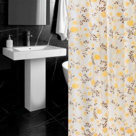 Шторка для ванной ПОЛИЭСТЕР, 180х200см, кольца в комплекте, РАСТЕНИЯ, PRIMILA, 700085
