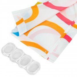 Шторка для ванной ПОЛИЭСТЕР, 180х200см, кольца в комплекте, КРУГИ, PRIMILA, 700086