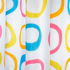 Шторка для ванной ПОЛИЭСТЕР, 180х200см, кольца в комплекте, КРУГИ, PRIMILA, 700086