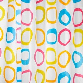 Шторка для ванной ПОЛИЭСТЕР, 180х200см, кольца в комплекте, КРУГИ, PRIMILA, 700086