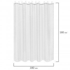 Шторка для ванной ПОЛИЭСТЕР, 180х180см, кольца в комплекте, БЕЛЫЙ БРИЛЛИАНТ, PRIMILA, 700087