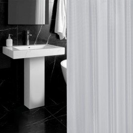 Шторка для ванной ПОЛИЭСТЕР, 180х180см, кольца в комплекте, СЕРЫЙ БРИЛЛИАНТ, PRIMILA, 700088