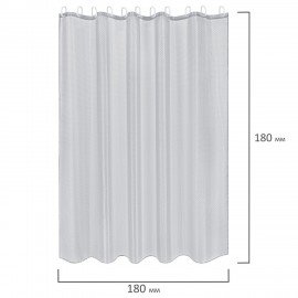 Шторка для ванной ПОЛИЭСТЕР, 180х180см, кольца в комплекте, СЕРЫЙ БРИЛЛИАНТ, PRIMILA, 700088