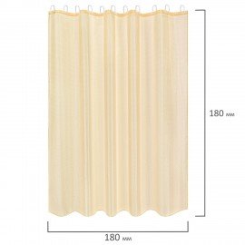 Шторка для ванной ПОЛИЭСТЕР, 180х180см, кольца в комплекте, БЕЖЕВЫЙ БРИЛЛИАНТ, PRIMILA, 700089