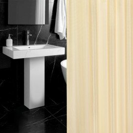 Шторка для ванной ПОЛИЭСТЕР, 180х180см, кольца в комплекте, БЕЖЕВЫЙ БРИЛЛИАНТ, PRIMILA, 700089