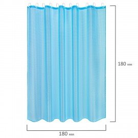 Шторка для ванной ПОЛИЭСТЕР, 180х180см, кольца в комплекте, ГОЛУБОЙ БРИЛЛИАНТ, PRIMILA, 700090