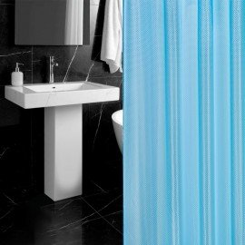 Шторка для ванной ПОЛИЭСТЕР, 180х180см, кольца в комплекте, ГОЛУБОЙ БРИЛЛИАНТ, PRIMILA, 700090