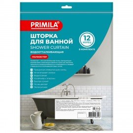 Шторка для ванной ПОЛИЭСТЕР, 180х180см, кольца в комплекте, КОРИЧНЕВЫЙ БРИЛЛИАНТ, PRIMILA, 700091