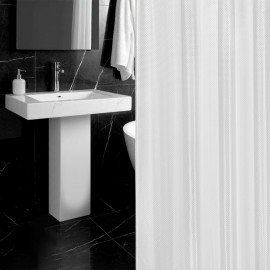 Шторка для ванной ПОЛИЭСТЕР, 180х200см, кольца в комплекте, БЕЛЫЙ БРИЛЛИАНТ, PRIMILA, 700093