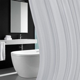 Шторка для ванной ПОЛИЭСТЕР, 180х200см, кольца в комплекте, СЕРЫЙ БРИЛЛИАНТ, PRIMILA, 700094