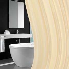 Шторка для ванной ПОЛИЭСТЕР, 180х200см, кольца в комплекте, БЕЖЕВЫЙ БРИЛЛИАНТ, PRIMILA, 700095