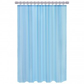 Шторка для ванной ПОЛИЭСТЕР, 180х200см, кольца в комплекте, ГОЛУБОЙ БРИЛЛИАНТ, PRIMILA, 700096