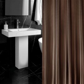 Шторка для ванной ПОЛИЭСТЕР, 180х200см, кольца в комплекте, КОРИЧНЕВЫЙ БРИЛЛИАНТ, PRIMILA, 700097