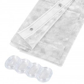 Шторка для ванной EVA, 180х200см, кольца в комплекте, БЕЛАЯ ЛЕДЯНАЯ СВЕЖЕСТЬ, PRIMILA, 700099