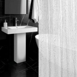 Шторка для ванной EVA, 180х200см, кольца в комплекте, БЕЛАЯ ЛЕДЯНАЯ СВЕЖЕСТЬ, PRIMILA, 700099