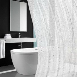 Шторка для ванной EVA, 180х200см, кольца в комплекте, БЕЛАЯ ЛЕДЯНАЯ СВЕЖЕСТЬ, PRIMILA, 700099