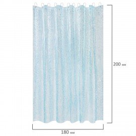 Шторка для ванной EVA, 180х200см, кольца в комплекте, СИНЯЯ ЛЕДЯНАЯ СВЕЖЕСТЬ, PRIMILA, 700100
