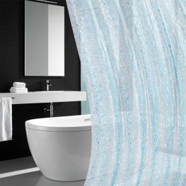 Шторка для ванной EVA, 180х200см, кольца в комплекте, СИНЯЯ ЛЕДЯНАЯ СВЕЖЕСТЬ, PRIMILA, 700100