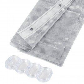 Шторка для ванной EVA, 180х200см, кольца в комплекте, СЕРАЯ ЛЕДЯНАЯ СВЕЖЕСТЬ, PRIMILA, 700101