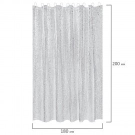 Шторка для ванной EVA, 180х200см, кольца в комплекте, СЕРАЯ ЛЕДЯНАЯ СВЕЖЕСТЬ, PRIMILA, 700101