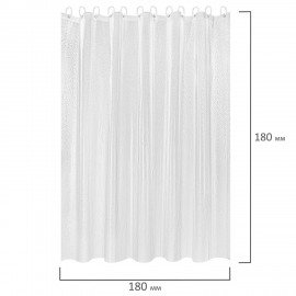 Шторка для ванной EVA, 180х180см, кольца в комплекте, БЕЛАЯ ГОЛОГРАФИЯ, PRIMILA, 700102