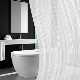 Шторка для ванной EVA, 180х180см, кольца в комплекте, БЕЛАЯ ГОЛОГРАФИЯ, PRIMILA, 700102