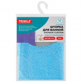 Шторка для ванной EVA, 180х180см, кольца в комплекте, СИНЯЯ ГОЛОГРАФИЯ, PRIMILA, 700103