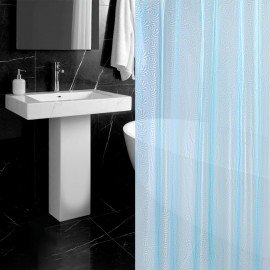 Шторка для ванной EVA, 180х180см, кольца в комплекте, СИНЯЯ ГОЛОГРАФИЯ, PRIMILA, 700103