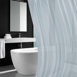 Шторка для ванной EVA, 180х180см, кольца в комплекте, СЕРАЯ ГОЛОГРАФИЯ, PRIMILA, 700104