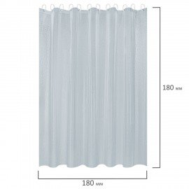 Шторка для ванной EVA, 180х180см, кольца в комплекте, СЕРАЯ ГОЛОГРАФИЯ, PRIMILA, 700104